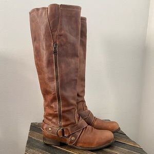 Steve Madden Leather Riding Boot Brown/Cognac Rebellion Size- 6
